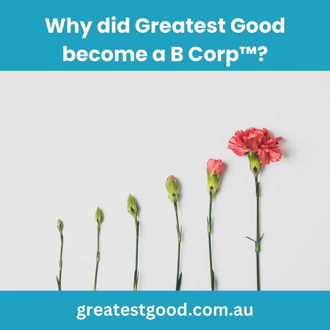 Why did Greatest Good become a B Corp