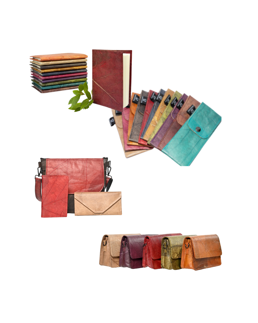 handcrafted vegan bags, journals and accessories