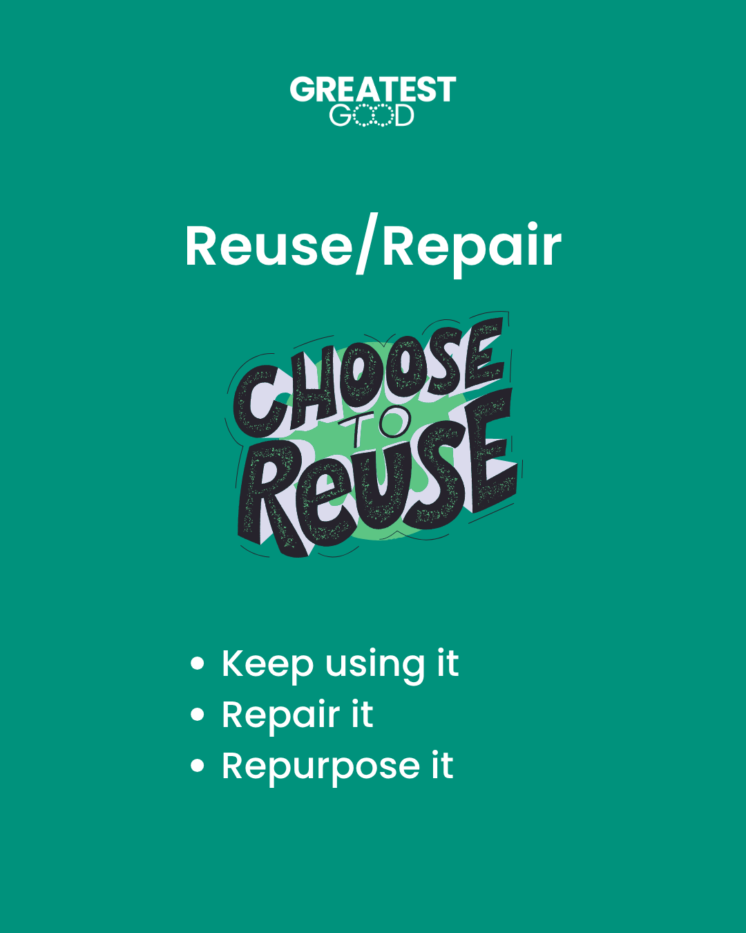 National Recycling Week Tips Keep Using It, repair it, repurpose it.