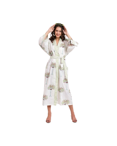 hiHandmade Cotton Kimono - White