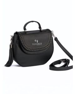Texcoco La LunaCross Body Hand Bag Black front`