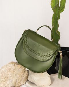Texcoco Collective La Luna Cross Body Hand Bag-Green