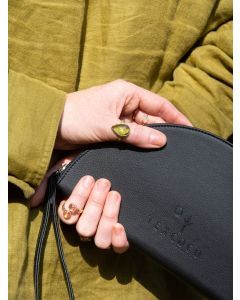 Texcoco Media Luna Clutch Purse-Black