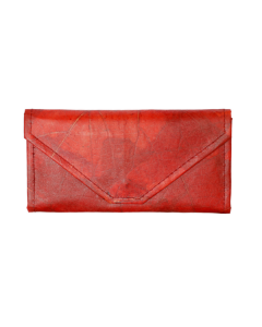 Karuna Dawn Leaf Leather Purse-Red