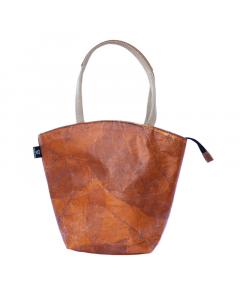 Karuna Dawn Leaf Leather Tote-Orange