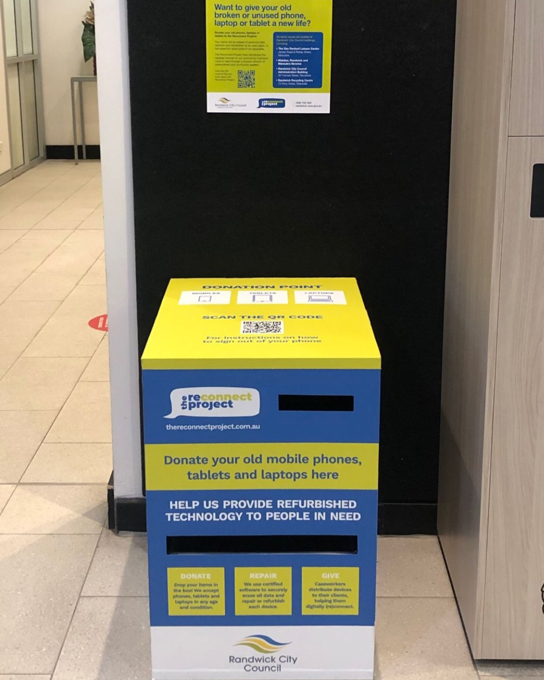 image of reconnect projects donation bin